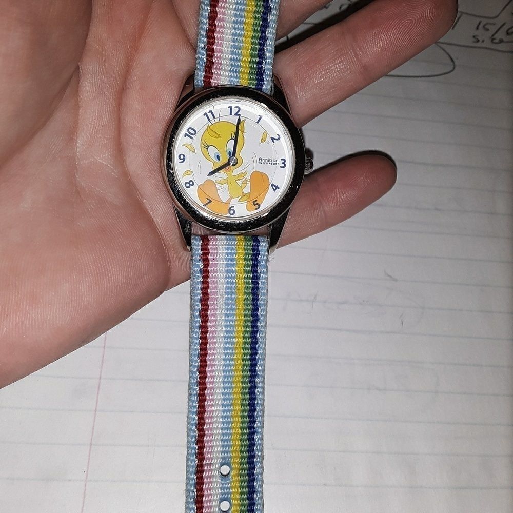 Armitron tweety bird watch w striped band